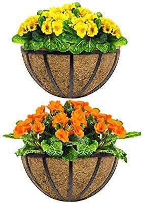Frillybutts 4 PCS Half Basket Coco Liners 12"" Half Circle Wall Moon Planter Coco Fiber Replacement Liners for Wall Hanging Baskets - Image 5